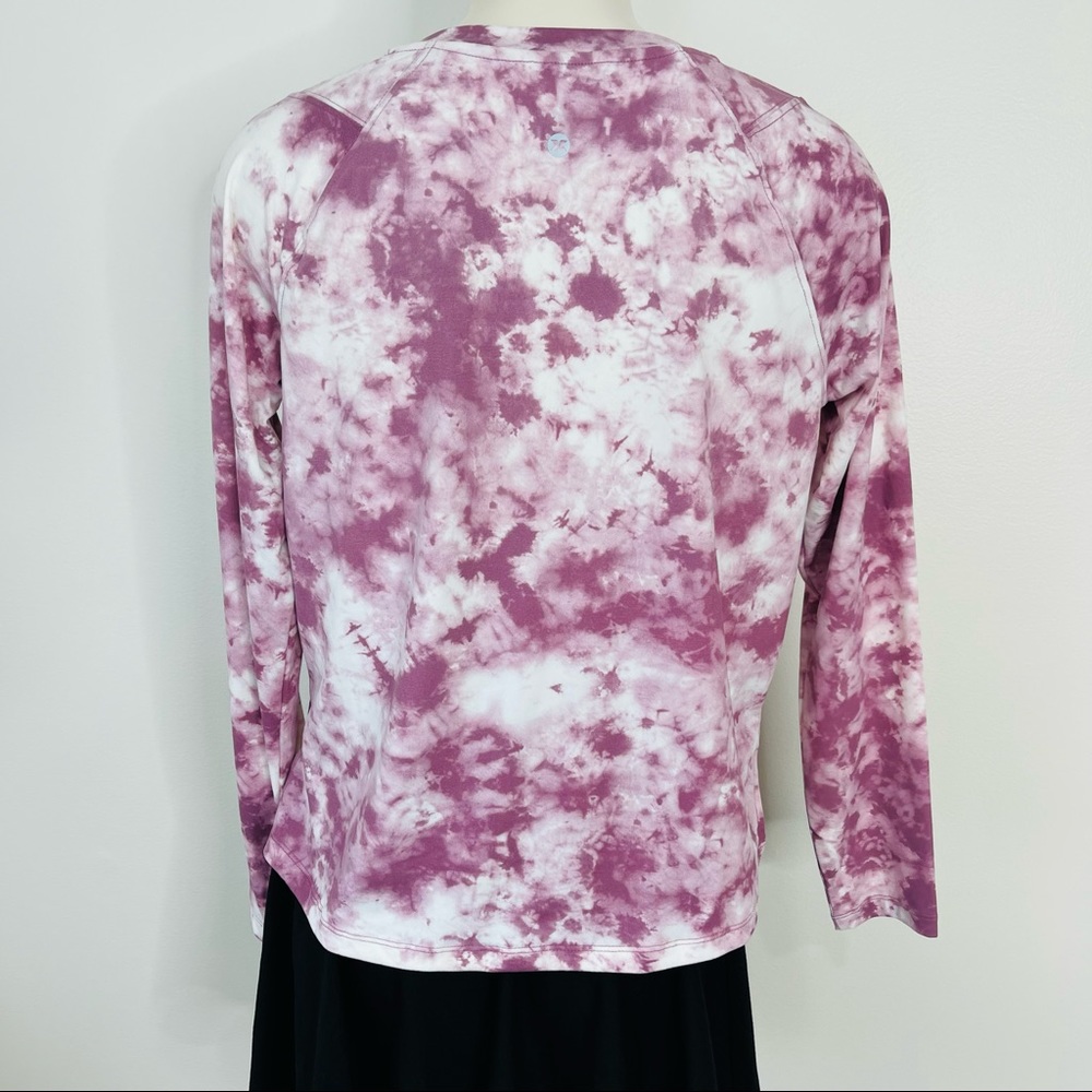 RBX SWEATSHIRT moisture wicking Flexibility PEACH SKIN stylish marbled purple M - Picture 4 of 11